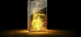 What happens when glass is placed in fire?