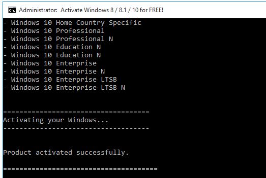 windows 10 activation with batch file